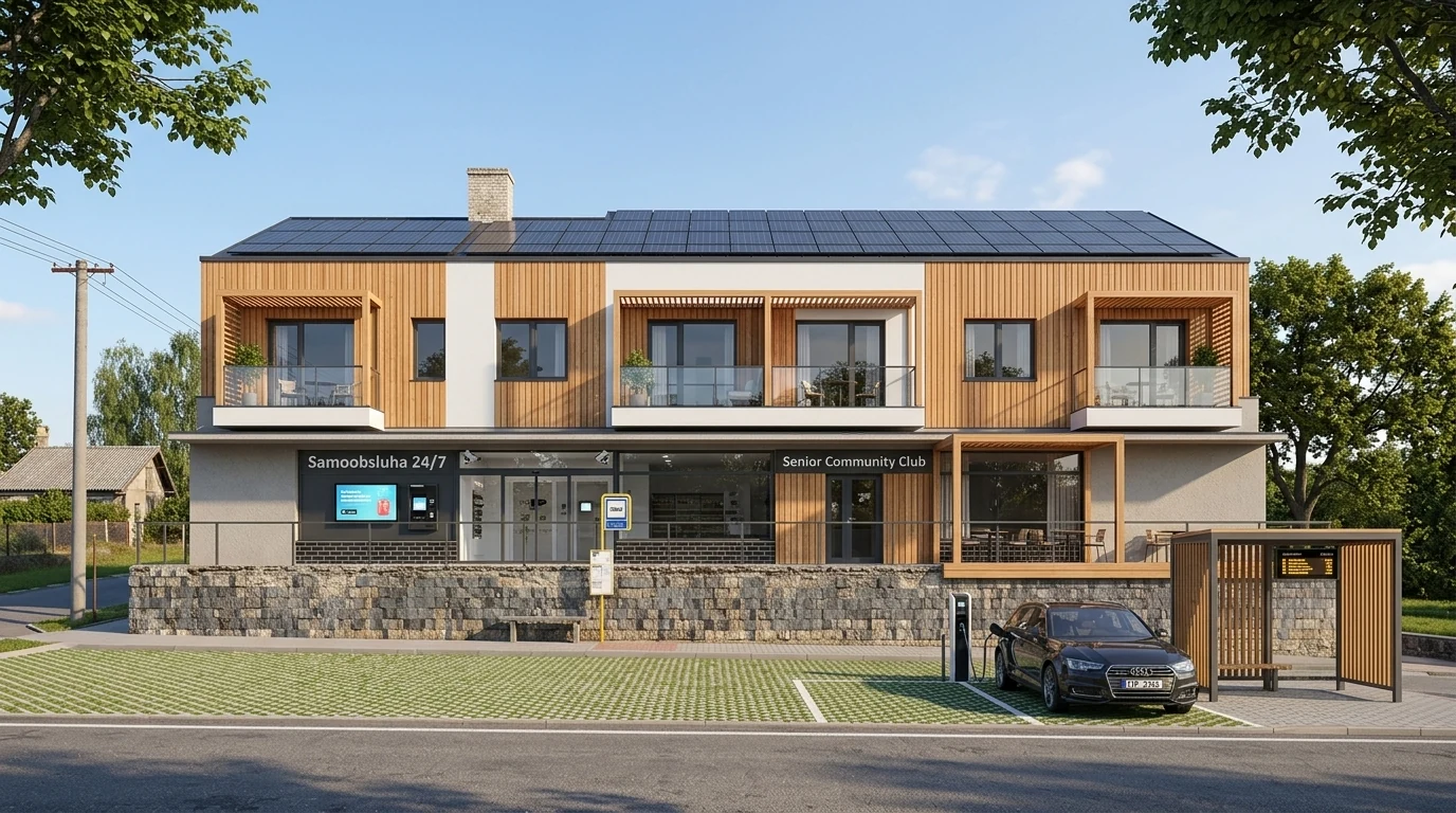 Architektonická vizualizace Komunitního domu Sedliště