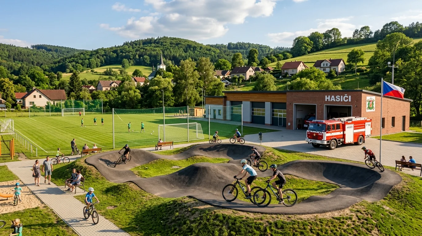 Sportovní areál FK a zázemí hasičů SDH Sedliště